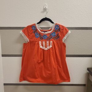 Tracy Feith for Target Embroidered Blouse Sz S